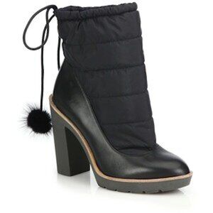 Kate Spade New York Ginnie Faux Fur Pom-Pom Quilted Ankle Boots